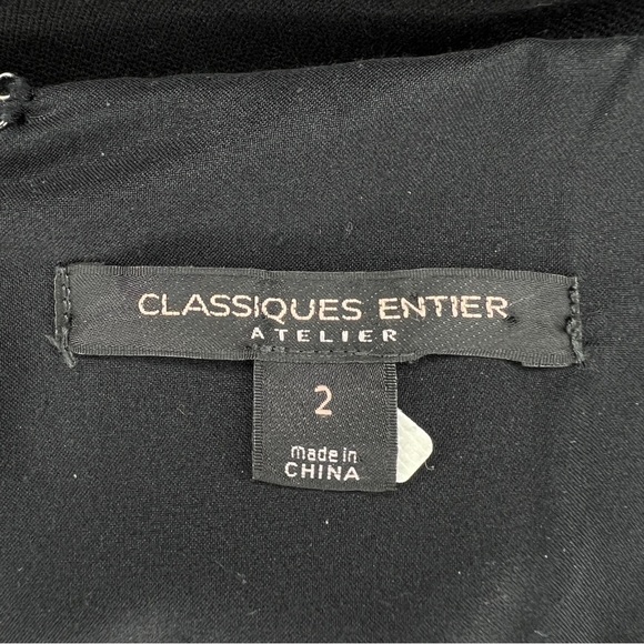 Size 2 Classiques Entier Classic Black Dress Stretch Sheath Event Party Cocktail - Picture 11 of 11